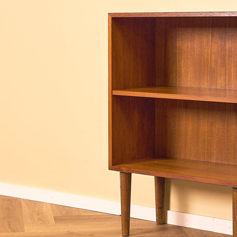 Small Danish Teak Bookshelf with Tapered Legs
