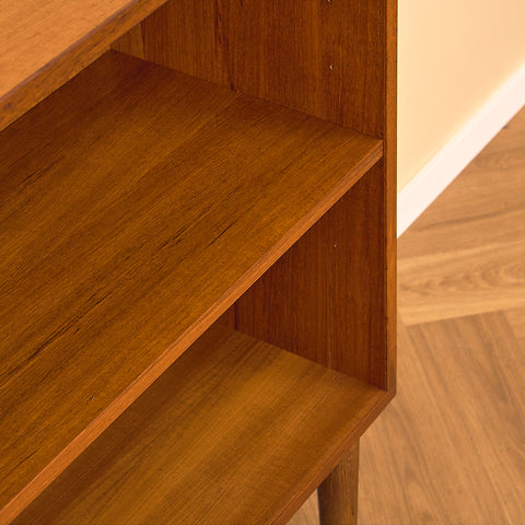 Small Danish Teak Bookshelf with Tapered Legs