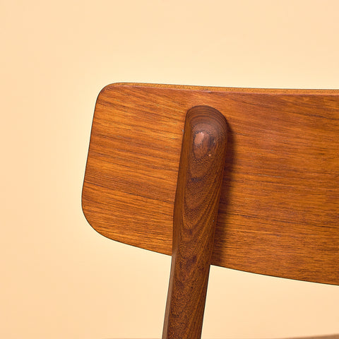 Danish dining chairs in teak & walnut by Farstrup