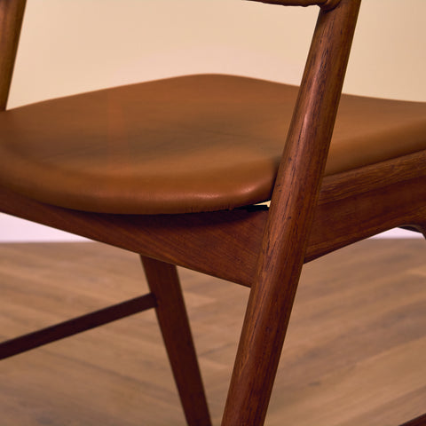 Danish dining chairs in solid teak, model 32 by Kai Kristiansen