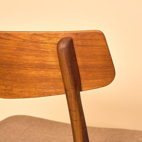 Danish dining chairs in teak & walnut by Farstrup