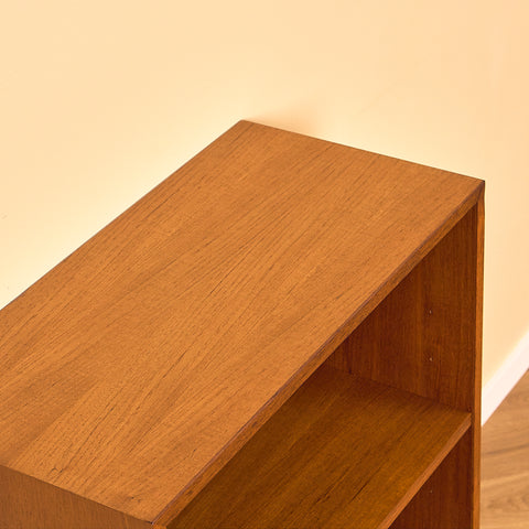 Small Danish Teak Bookshelf with Tapered Legs