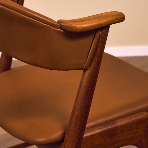 Danish dining chairs in solid teak, model 32 by Kai Kristiansen