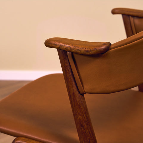 Danish dining chairs in solid teak, model 32 by Kai Kristiansen