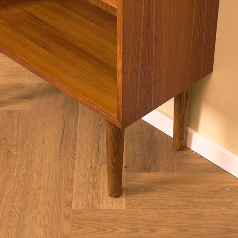 Small Danish Teak Bookshelf with Tapered Legs