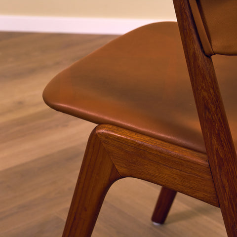 Danish dining chairs in solid teak, model 32 by Kai Kristiansen