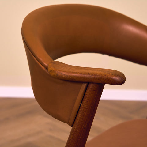 Danish dining chairs in solid teak, model 32 by Kai Kristiansen