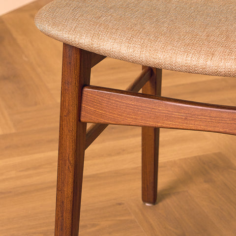 Danish dining chairs in teak & walnut by Farstrup