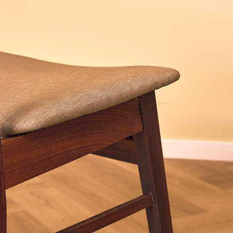 Danish dining chairs in teak & walnut by Farstrup