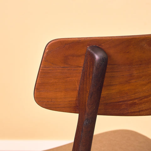 Danish dining chairs in teak & walnut by Farstrup