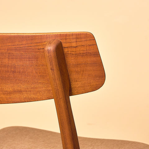 Danish dining chairs in teak & walnut by Farstrup