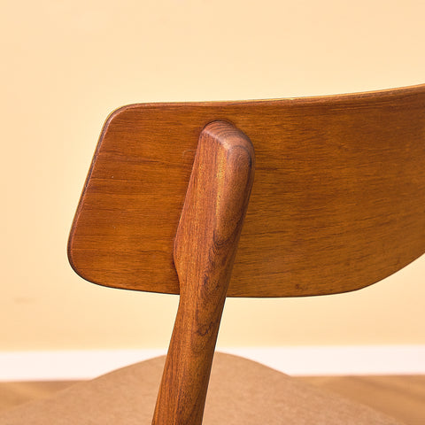 Danish dining chairs in teak & walnut by Farstrup