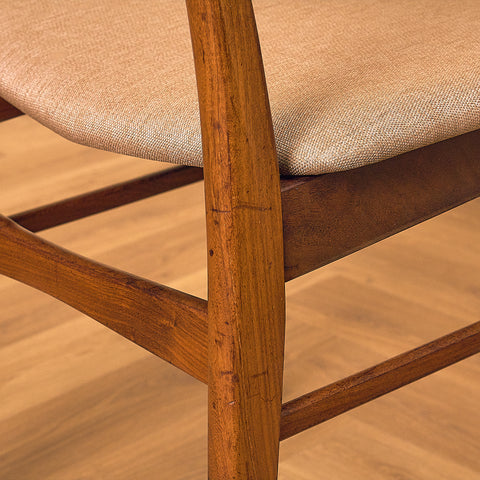 Danish dining chairs in teak & walnut by Farstrup