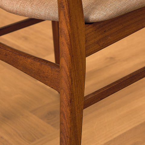 Danish dining chairs in teak & walnut by Farstrup