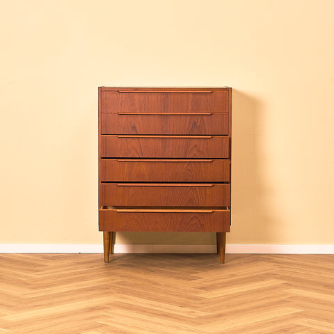 Danish Teak Chest of Drawers with Long Handles