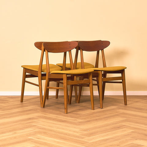 Dining chairs in teak & beech by Farstrup, model 210