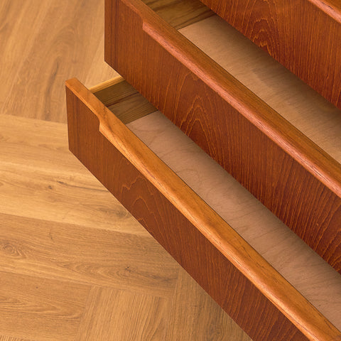 Danish Teak Chest of Drawers with Long Handles