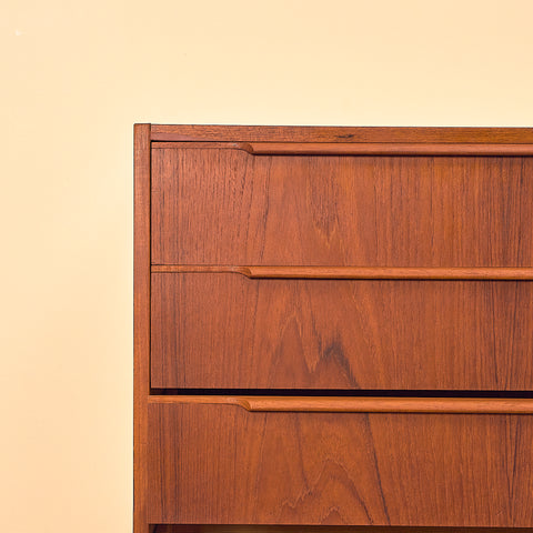Danish Teak Chest of Drawers with Long Handles