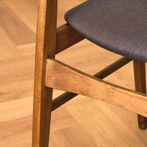 Danish set of 6 dining chairs in teak and beech by SAX