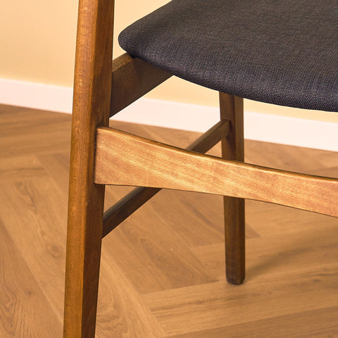 Danish set of 6 dining chairs in teak and beech by SAX