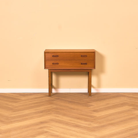 Swedish side table/chest of drawers in teak