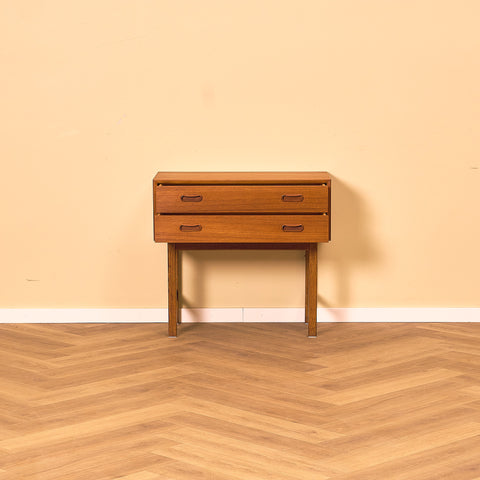 Swedish side table/chest of drawers in teak