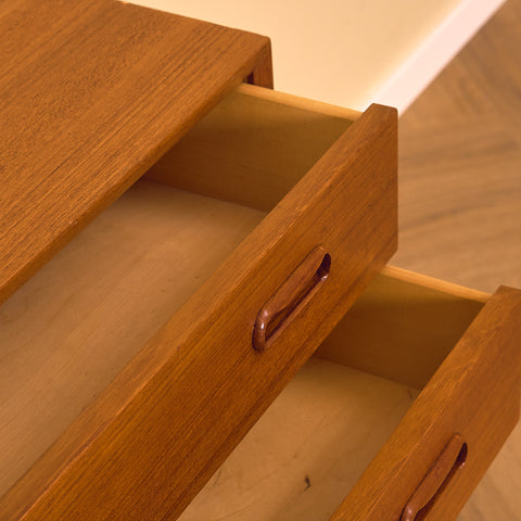 Swedish side table/chest of drawers in teak