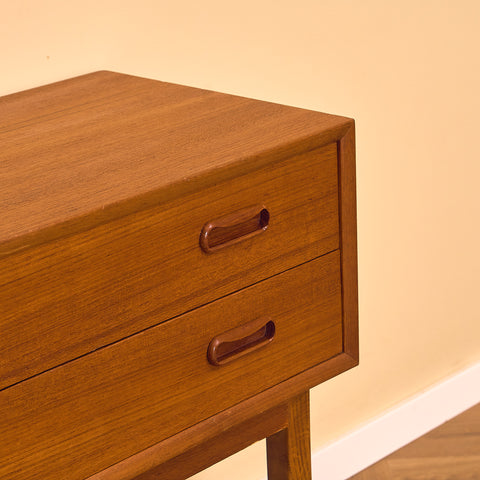Swedish side table/chest of drawers in teak