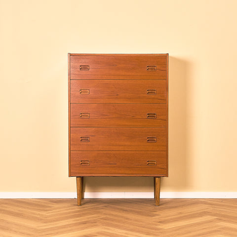 Danish Tall Chest of Drawers in Teak