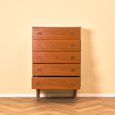 Danish Tall Chest of Drawers in Teak