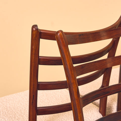 Danish dining chairs in Santos rosewood by Schou Andersen Furniture Factory