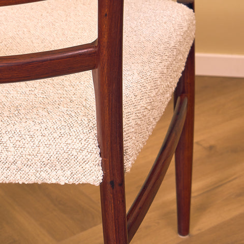 Danish dining chairs in Santos rosewood by Schou Andersen Furniture Factory