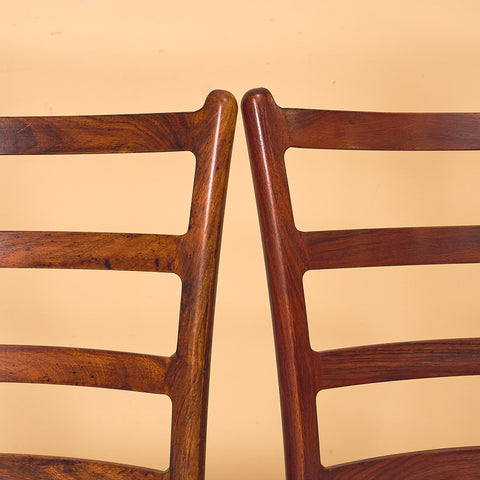 Danish dining chairs in Santos rosewood by Schou Andersen Furniture Factory