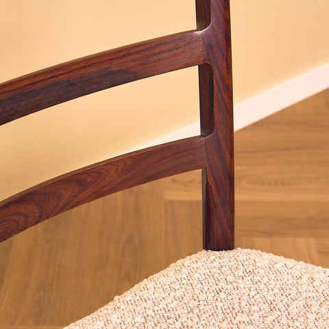 Danish dining chairs in Santos rosewood by Schou Andersen Furniture Factory