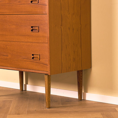 Danish Tall Chest of Drawers in Teak