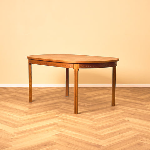 Swedish oval dining table in teak by Nils Jonsson for Troeds