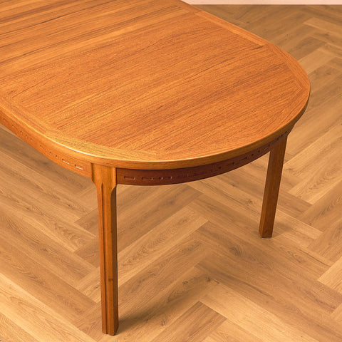 Swedish oval dining table in teak by Nils Jonsson for Troeds