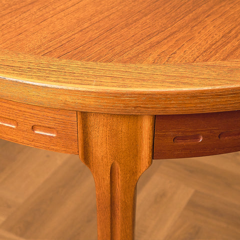 Swedish oval dining table in teak by Nils Jonsson for Troeds
