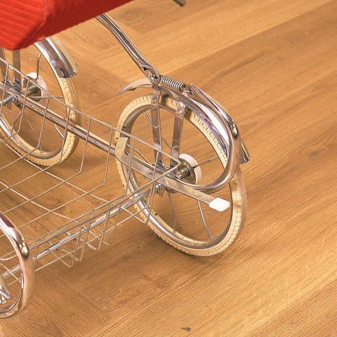 Swedish doll stroller in chrome by Emmaljunga