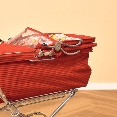 Swedish doll stroller in chrome by Emmaljunga