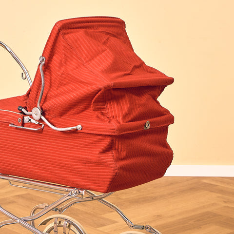 Swedish doll stroller in chrome by Emmaljunga