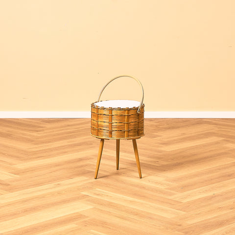 Swedish sewing box / side table in beech