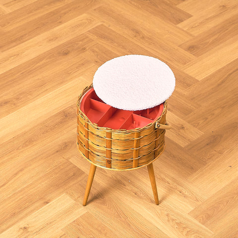 Swedish sewing box / side table in beech