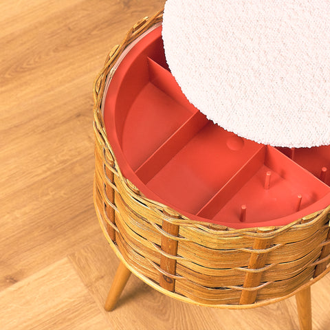 Swedish sewing box / side table in beech
