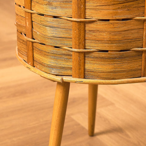 Swedish sewing box / side table in beech
