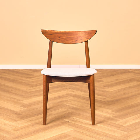 Single danish dining chairs in teak by Harry Østergaard
