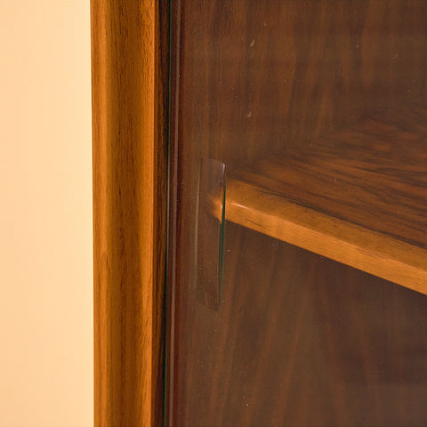 Swedish shelf with glass in walnut by Bertil Fridhagen for Bodafors