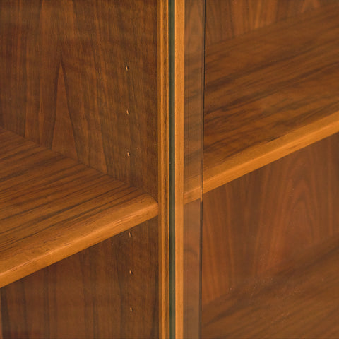 Swedish shelf with glass in walnut by Bertil Fridhagen for Bodafors