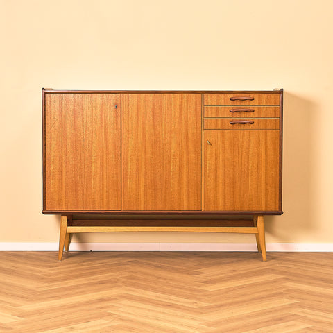 Swedish Highboard in Teak and Oak, 1950s