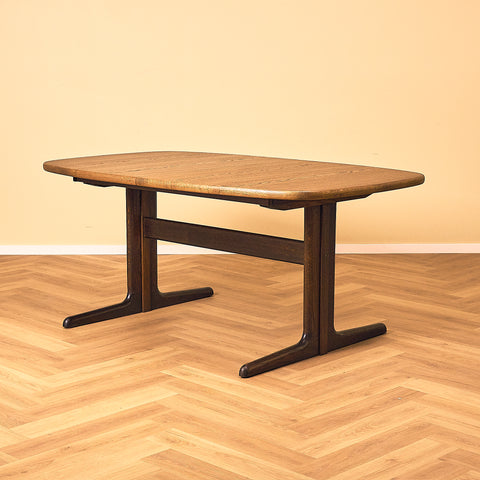 Danish oval dining table in smoked oak by Skovby